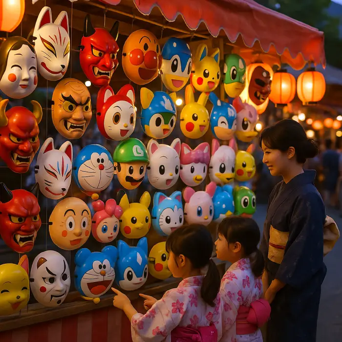 masque japonais festival matsuri