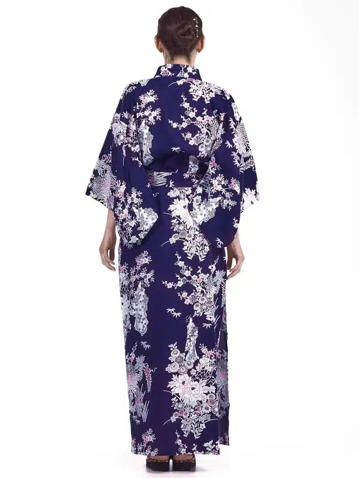 Kimono Yukata Femme Pivoine & Geisha dos