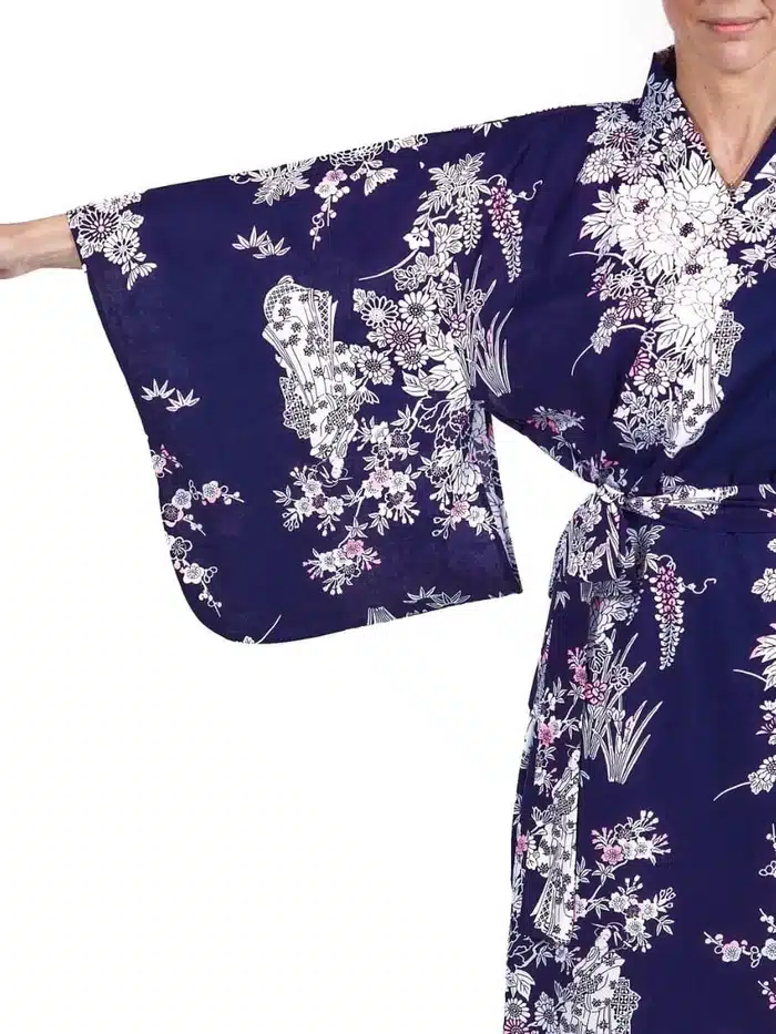 Kimono Yukata Femme Pivoine & Geisha manche