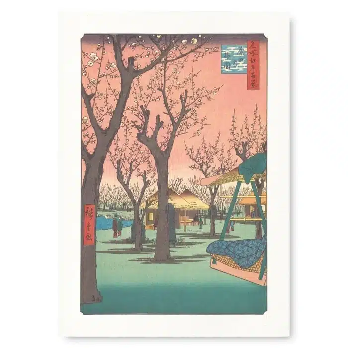 Peinture Tableau Japonais Estampe Pruniers à Kamata
