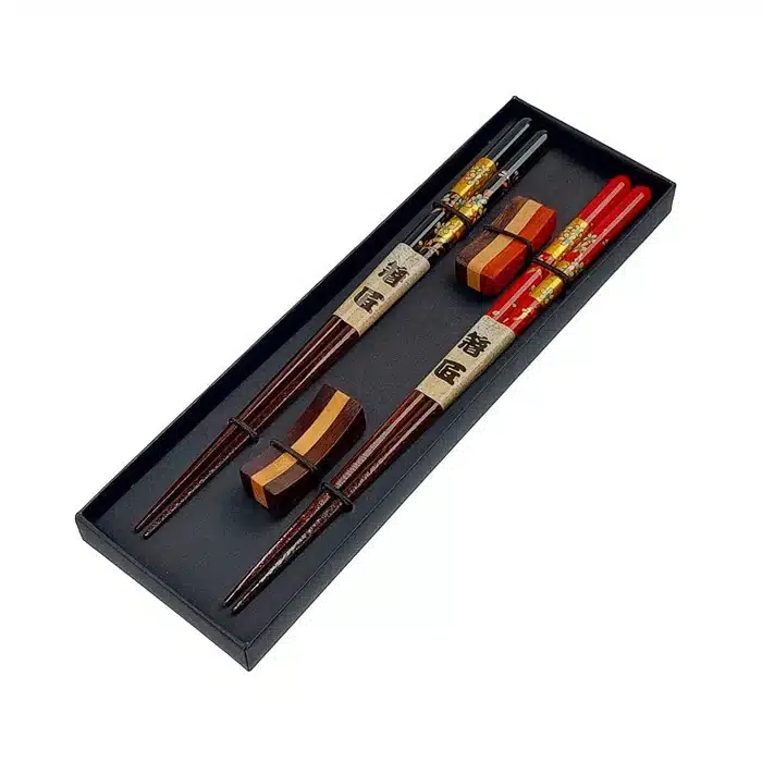 Coffret de baguettes japonaises laquées de luxe – 2 paires – Image 2