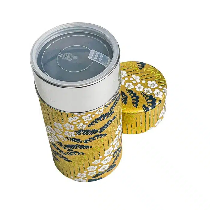 Boîte à thé japonaise en washi Takeshirabe Or 200 g – Image 2