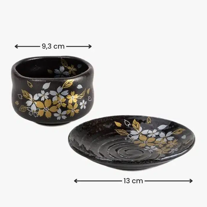 Coffret matcha japonais en céramique de Mino Bol et coupelle – Image 2