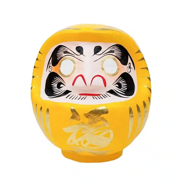 Daruma Japonais Jaune 9 à 15 cm