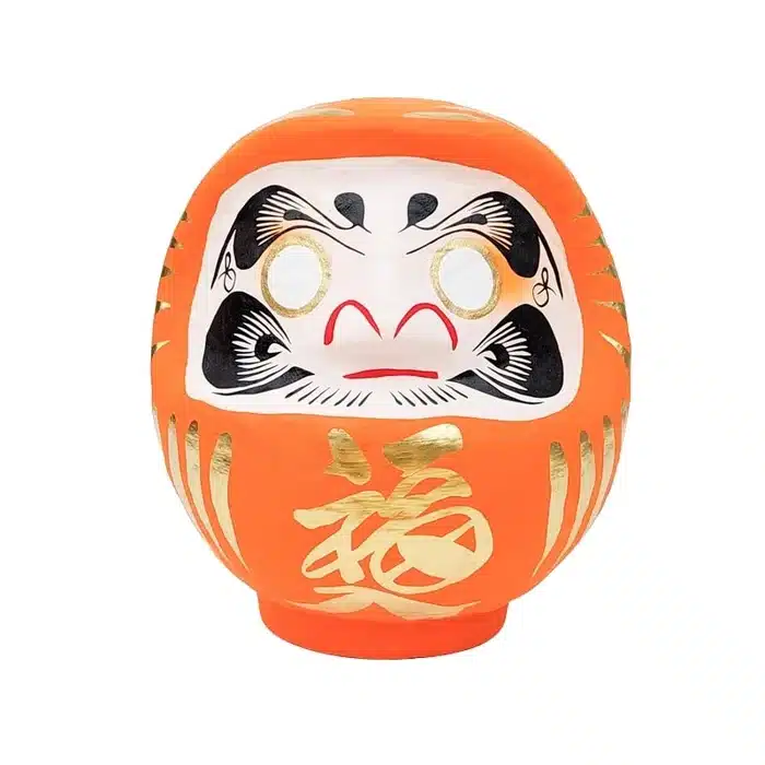Daruma Japonais Orange 9 à 15 cm