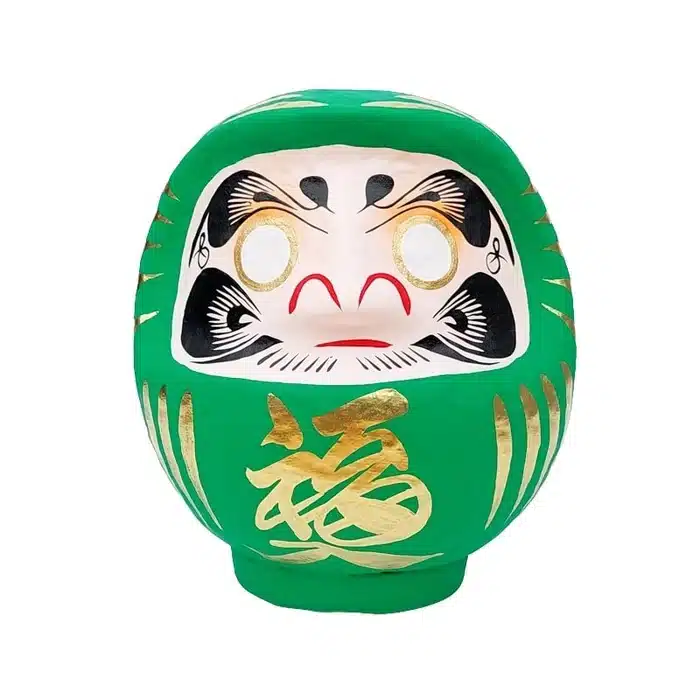 Daruma Japonais Vert - 9 à 15 cm