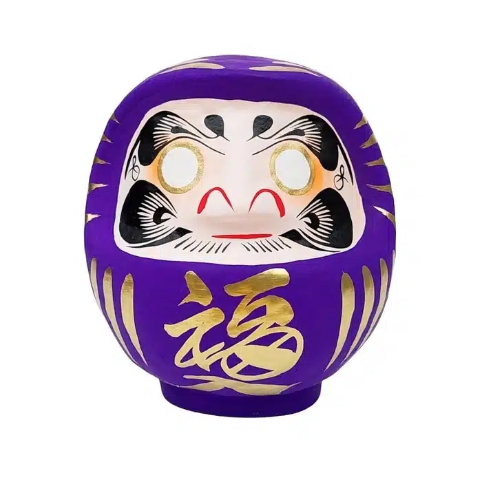 Daruma Japonais Violet 9 à 15 cm