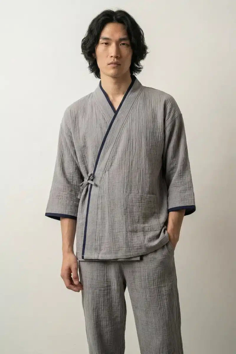 Pyjama japonais homme Jinbei Gris